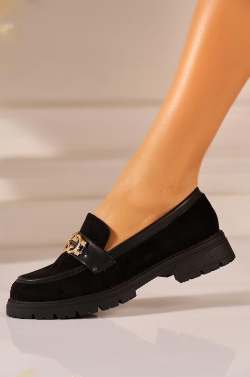 Pantofi dama casual Negri din Piele Ecologica Intoarsa Aarna - Img 3
