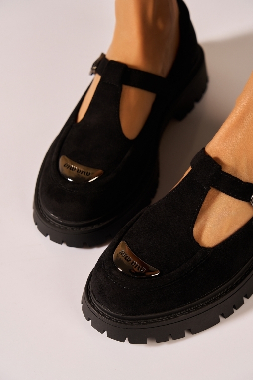 Pantofi dama casual Negri din Piele Ecologica Intoarsa Kysia2 - Img 3
