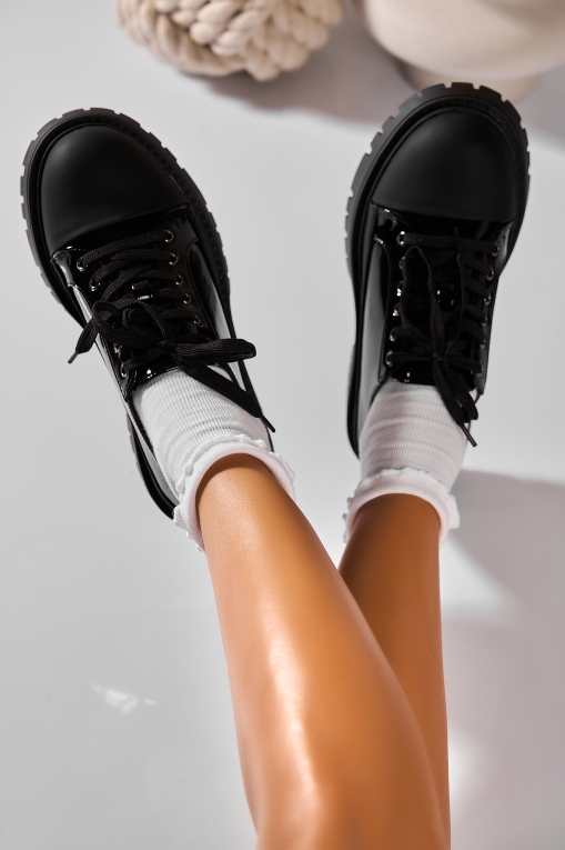 Pantofi dama casual Negri din Piele Ecologica Lacuita Maraki3 - Img 2