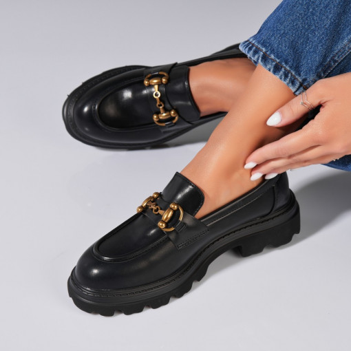 Pantofi dama casual Negri din Piele Ecologica Maylin - Img 3