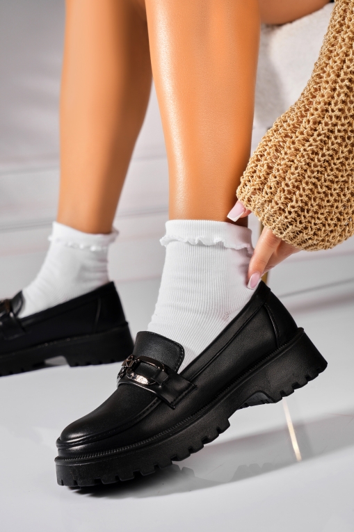 Pantofi dama casual Negri din Piele Ecologica Melaine - Img 3