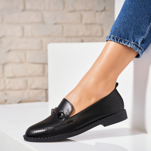 Pantofi dama casual Negri din Piele Ecologica Smera - Img 2