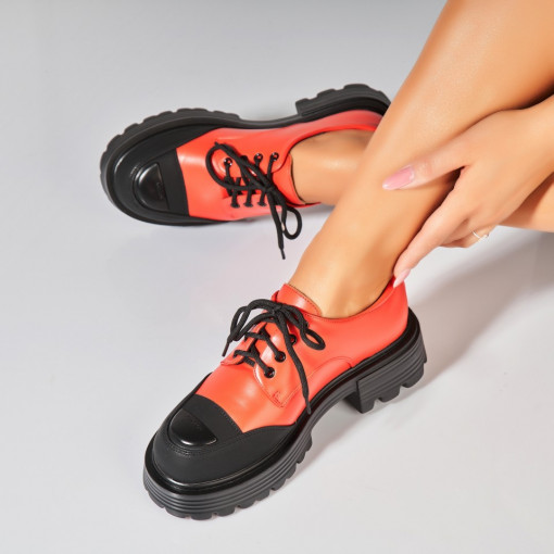 Pantofi dama casual Portocalii din Piele Ecologica Heidi - Img 3