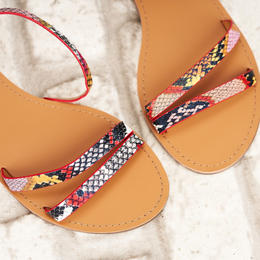 Sandale fara Toc din Piele Ecologica dama Rosii Andrea - Img 4