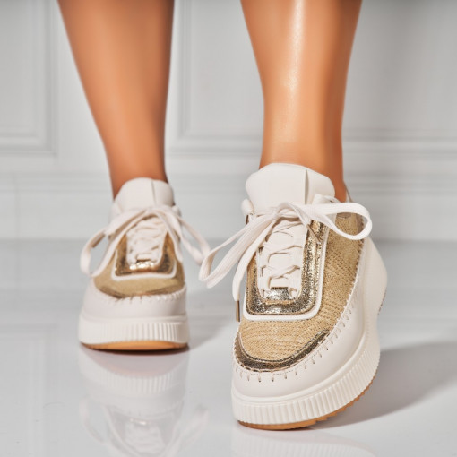 Adidasi Dama Auriu din Textil Jakel - Img 2