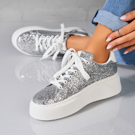 Adidași damă Glitter Argintiu Aster - Img 3