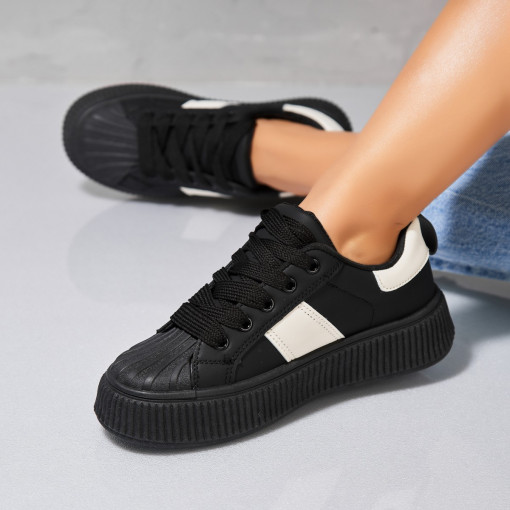 Adidași damă Piele Ecologica Negru Lainy - Img 2