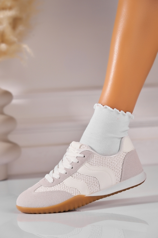 Adidași de damă Piele Ecologica Alb Jadie - Img 2