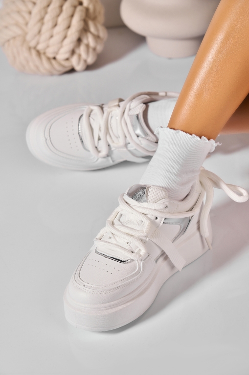 Adidași de damă Piele Ecologica Alb Maliea - Img 3