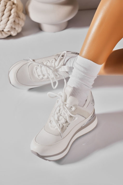 Adidași de damă Piele Ecologica Alb Zikra - Img 4