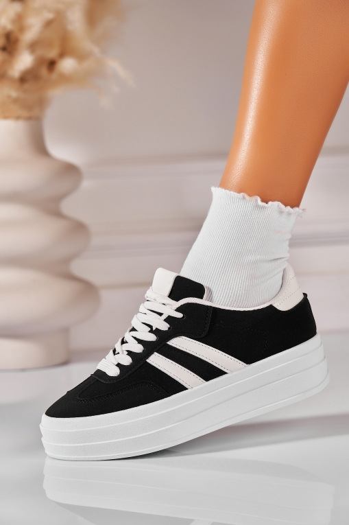 Adidași de damă Piele Ecologica Negru Lanora2 - Img 2