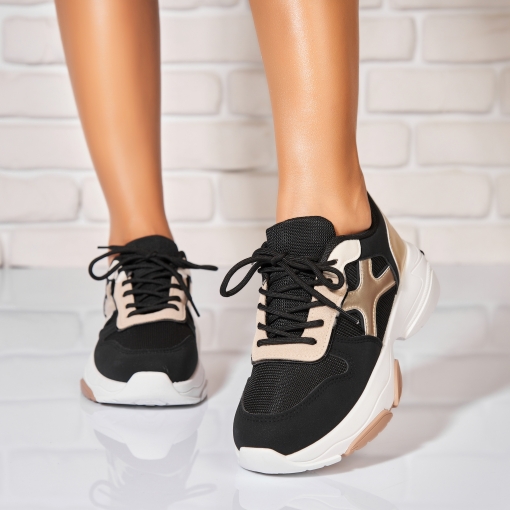 Adidași de damă Piele Ecologica Negru Sabina - Img 3