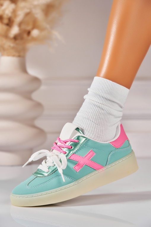 Adidași de damă Piele Ecologica Verde Soliana - Img 3