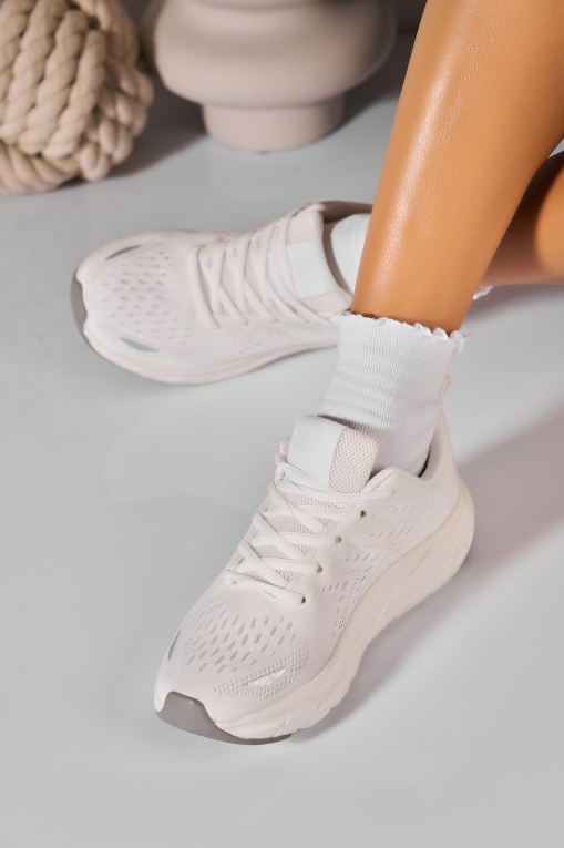 Adidași de damă Textil Alb Yomna - Img 2