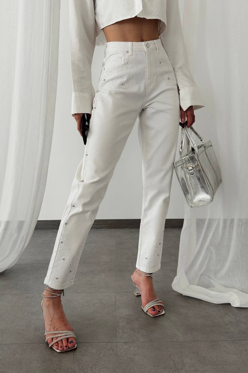 Blugi Mom Fit Albi Dania - Img 3