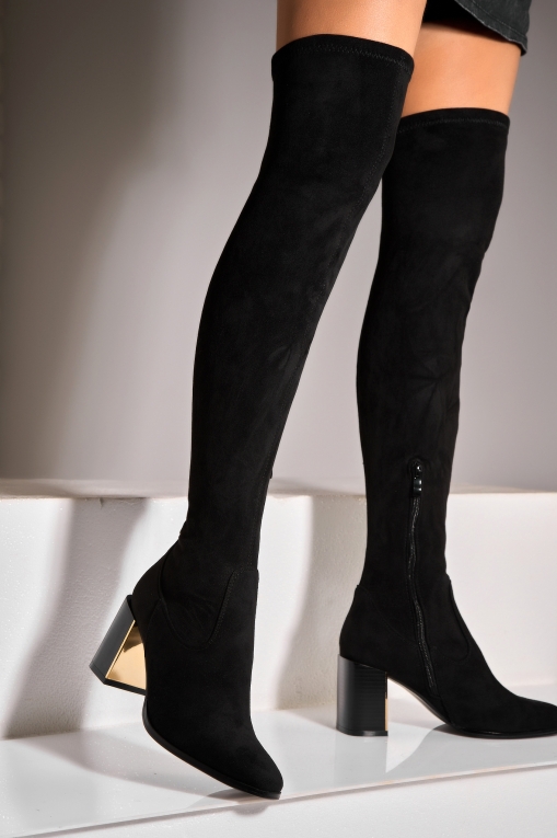 Cizme Dama Imblanite Negre din Piele Ecologica Intoarsa Menna - Img 3