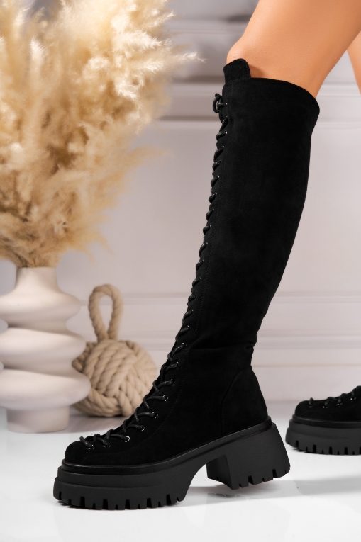 Cizme Dama Imblanite Negre din Piele Ecologica Intoarsa Suraya2 - Img 5