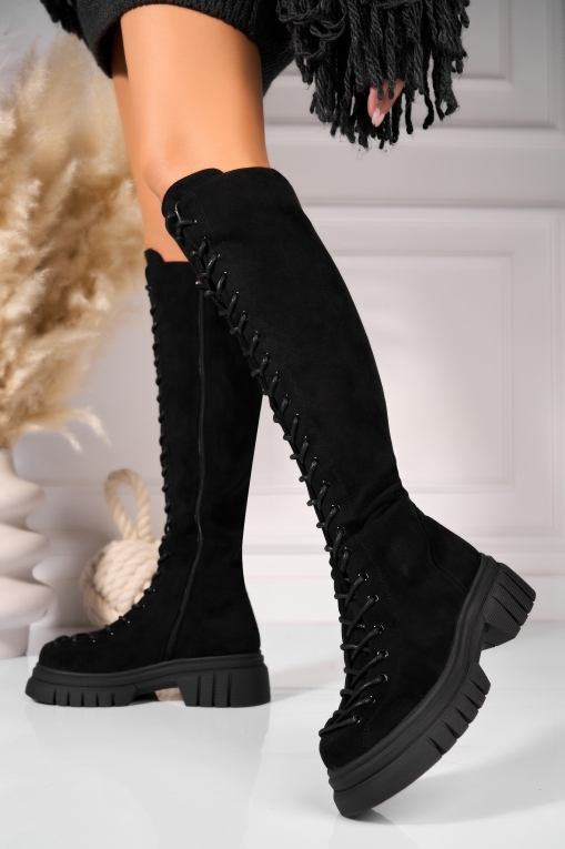 Cizme Dama Imblanite Negre din Piele Ecologica Intoarsa Takira2 - Img 4