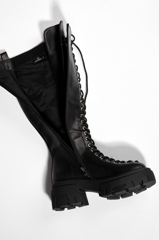 Cizme Dama Imblanite Negre din Piele Ecologica Jaxyn - Img 3