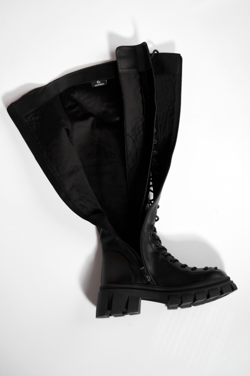 Cizme Dama Imblanite Negre din Piele Ecologica Zera - Img 4