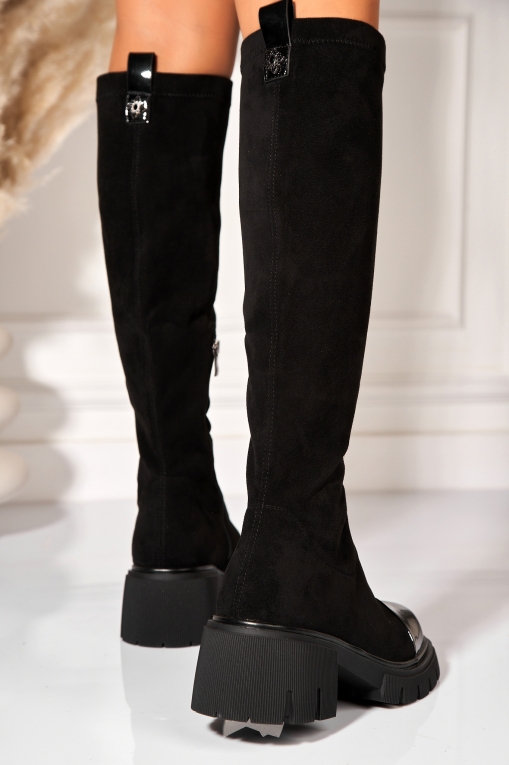 Cizme iarnă Negre din Piele Ecologica Intoarsa Alyia - Img 2