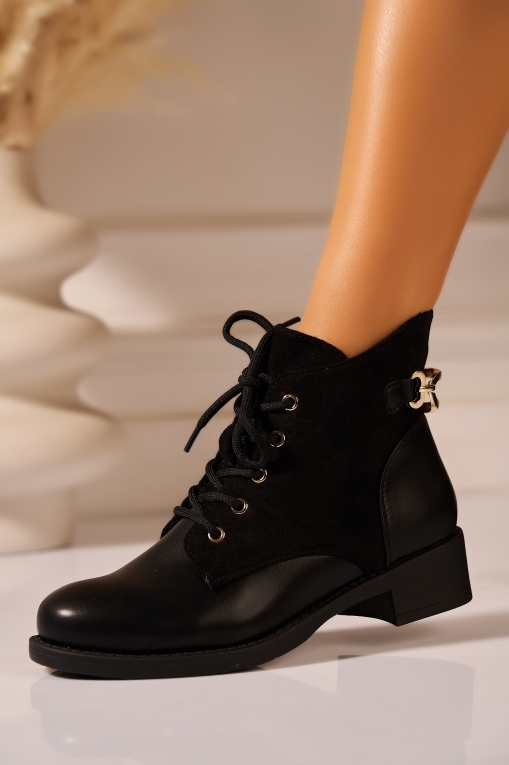 Ghete Dama Imblanite Negre din Piele Ecologica Yamira - Img 3