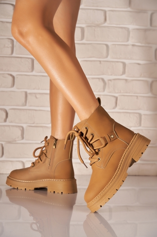 Ghete Dama Toamna Camel din Piele Ecologica Moksha - Img 3