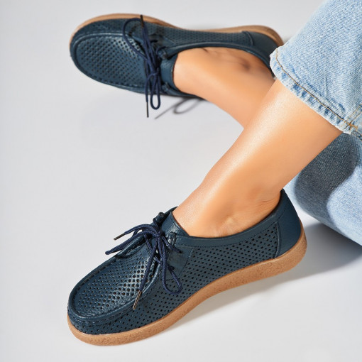 Mocasini dama Piele Naturala Bleumarin Jyana - Img 4