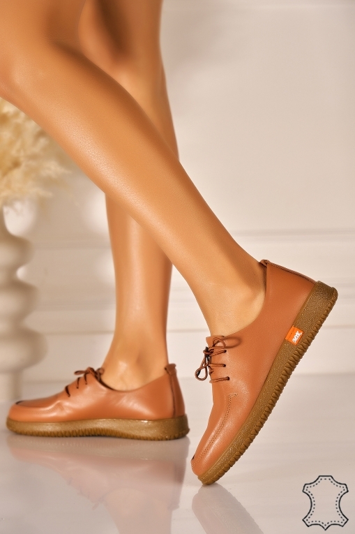 Mocasini dama Piele Naturala Camel Klaire - Img 2
