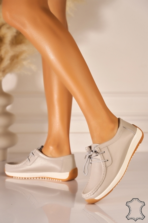 Mocasini dama Piele Naturala Gri Haisley - Img 3