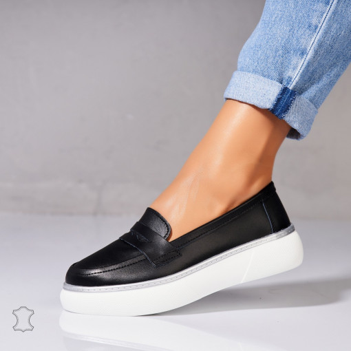 Mocasini dama Piele Naturala Negri Neyda - Img 3