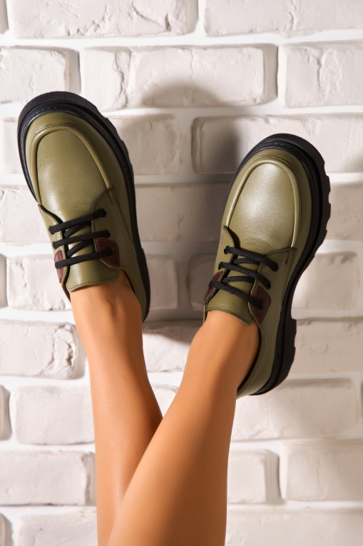 Mocasini dama Piele Naturala Verzi Dally - Img 4