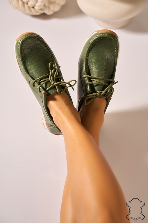 Mocasini dama Piele Naturala Verzi Haisley - Img 3