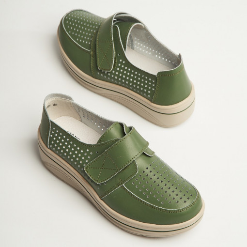 Mocasini dama Piele Naturala Verzi Izana - Img 5