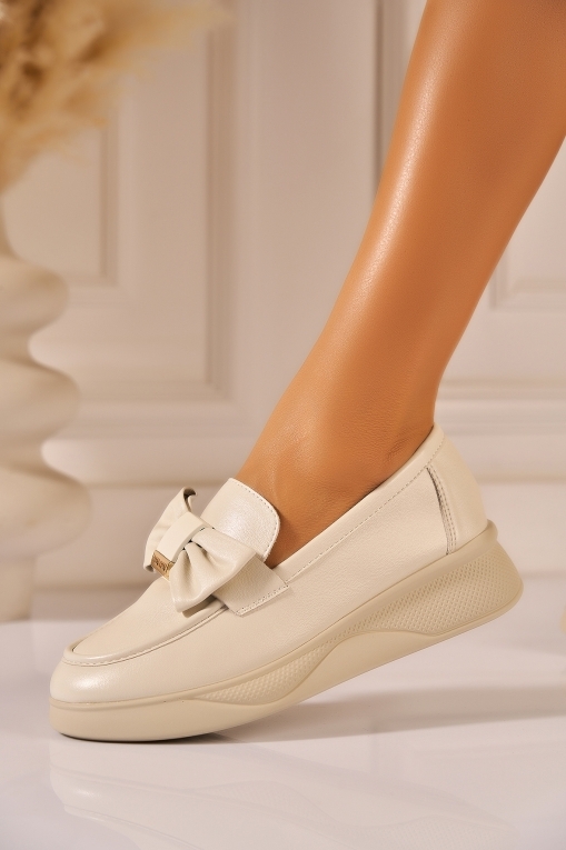 Pantofi dama casual Bej din Piele Ecologica Nahlia - Img 2