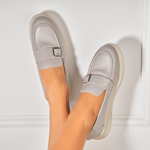 Pantofi dama casual Gri din Piele Ecologica Phoebe - Img 3
