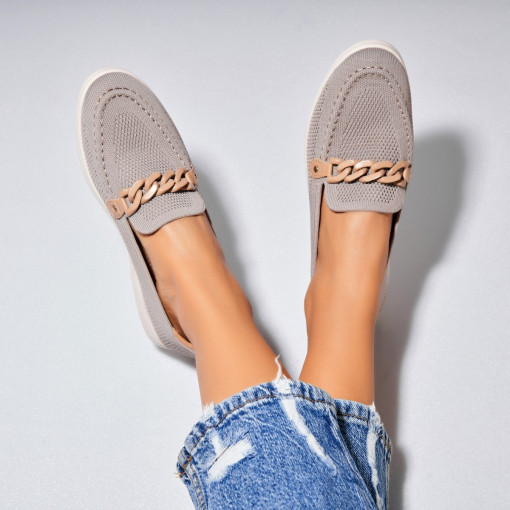 Pantofi dama casual Gri din Textil Yuni - Img 2