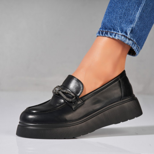 Pantofi dama casual Negri din Piele Ecologica Aryn - Img 3