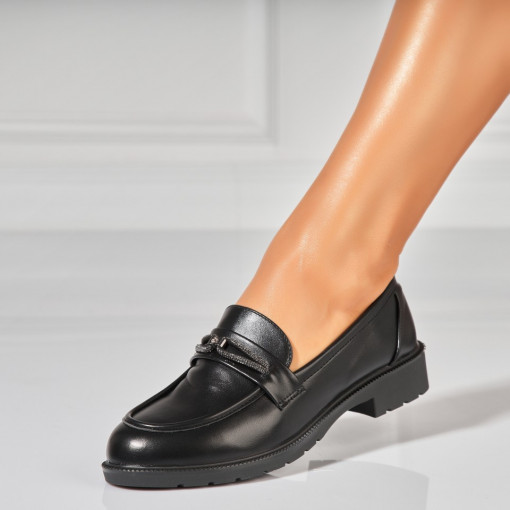 Pantofi dama casual Negri din Piele Ecologica Averi - Img 2