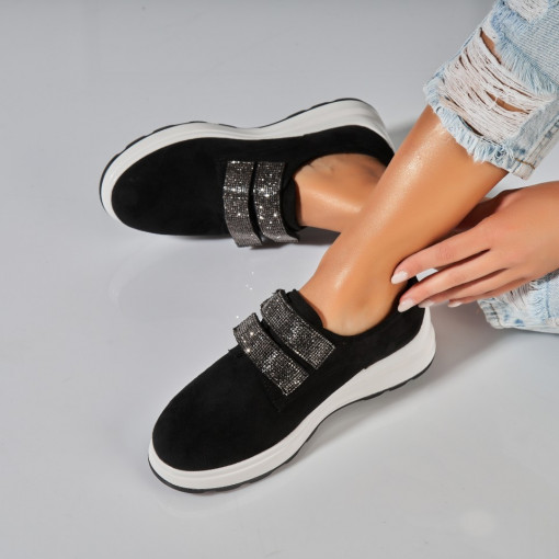 Pantofi dama casual Negri din Piele Ecologica Intoarsa Alaia2 - Img 3