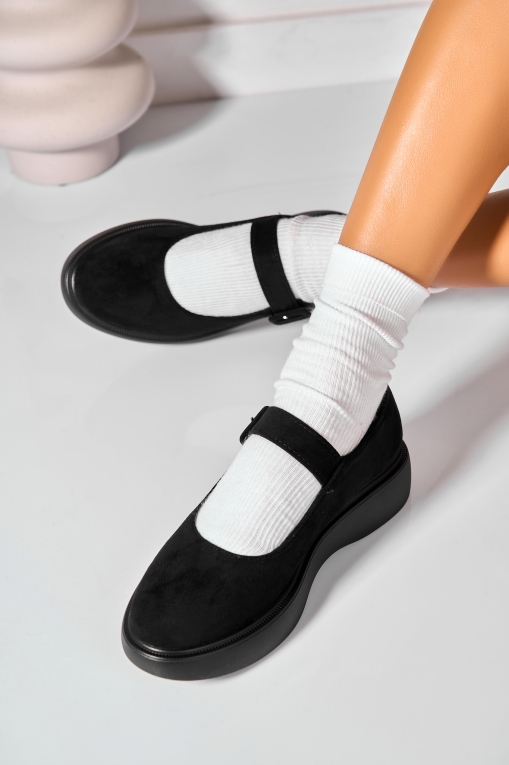 Pantofi dama casual Negri din Piele Ecologica Intoarsa Corissa2 - Img 4