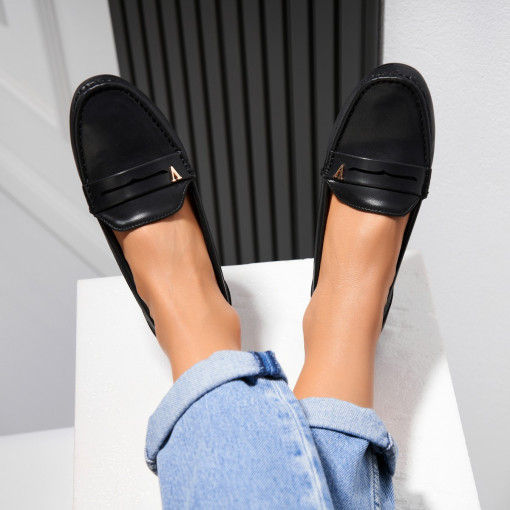 Pantofi dama casual Negri din Piele Ecologica Jaxel - Img 2