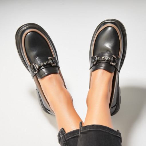 Pantofi dama casual Negri din Piele Ecologica Lyddie - Img 3