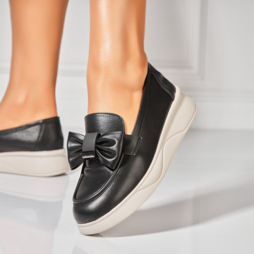 Pantofi dama casual Negri din Piele Ecologica Nikita - Img 3