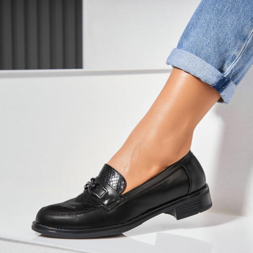 Pantofi dama casual Negri din Piele Ecologica Uday - Img 2