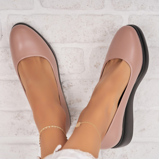 Pantofi dama casual Nude din Piele Ecologica Penny - Img 2