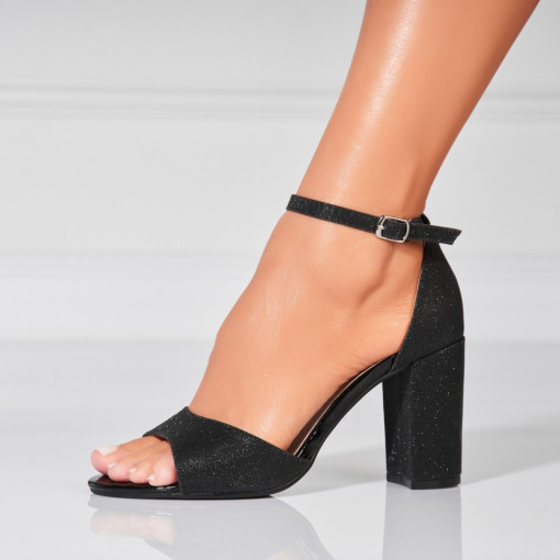 Sandale dama cu Toc Negre din Piele Ecologica Haze - Img 2