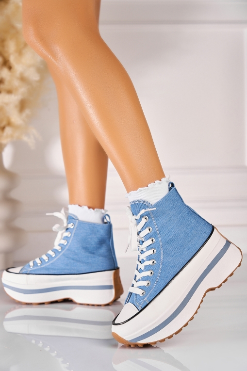 Sneakersi dama Textil Albastri Dekota - Img 1