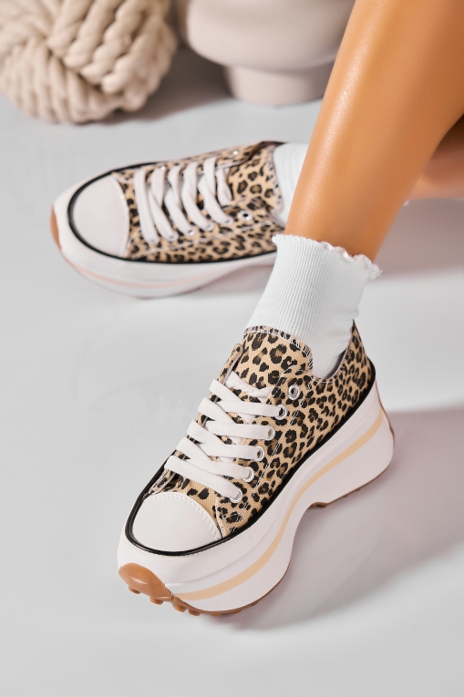Sneakersi dama Textil Animal Print Joline - Img 2