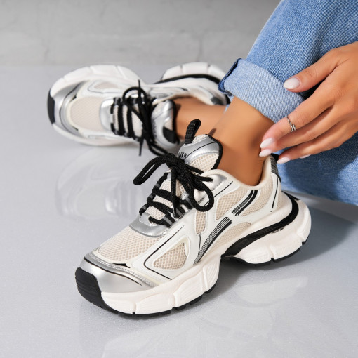 Adidași damă Piele Ecologica Alb Nicko - Img 2